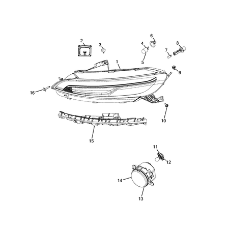 Jeep Cherokee 2014-2018 Lamps-Interior And Exterior Screw