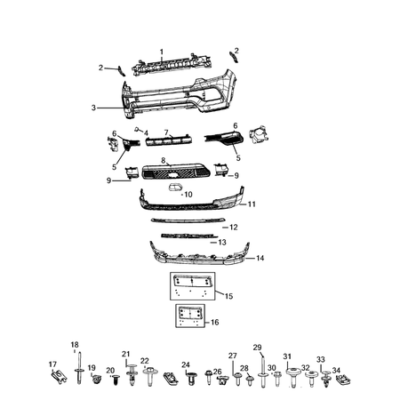 Jeep Compass 2017-Present Front Bumper And Fascia Ornament