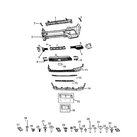 Jeep Compass 2017-Present Front Bumper And Fascia Pin