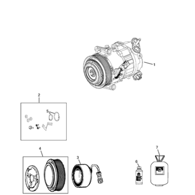 Jeep Cherokee 2014-2018 Air Conditioner Compressor And Mounting Pulley