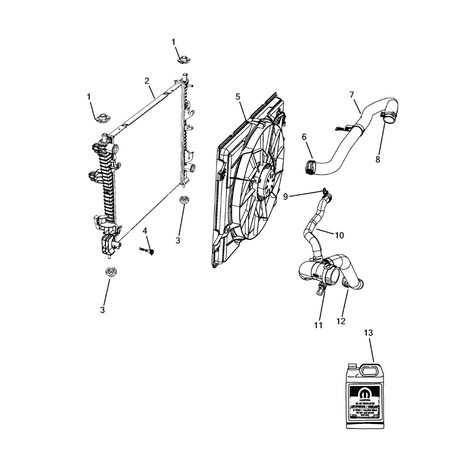 Jeep Grand Cherokee 2011-2020 Radiator And Related Parts; Charge Air Cooler Hose