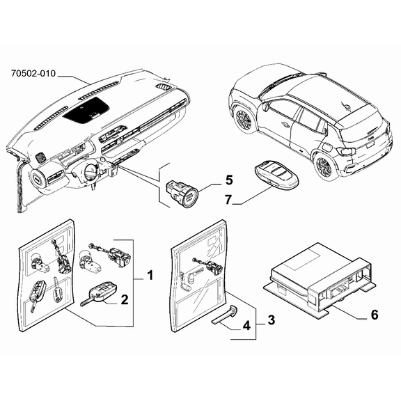 Jeep Avenger 2023-Present Key Switch Ignition Blank Key