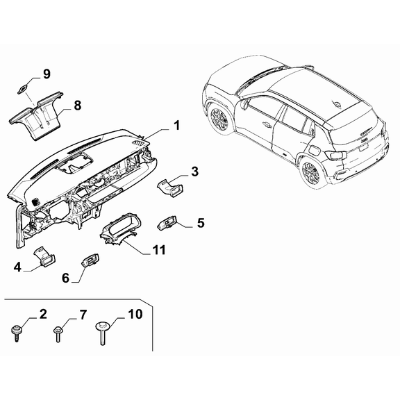 Jeep Avenger 2023-Present Instrument Panel Screw