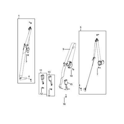 Jeep Grand Cherokee 2021-Present Seat Belts Belt Coupling Part