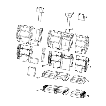 Jeep Wrangler 2018-Present Rear Seats – Second Row Back Lining