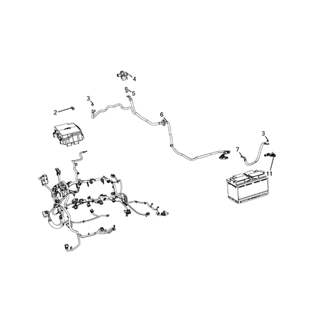 Jeep Grand Cherokee 2011-2020 Battery, Battery Tray And Cables Electric Cable