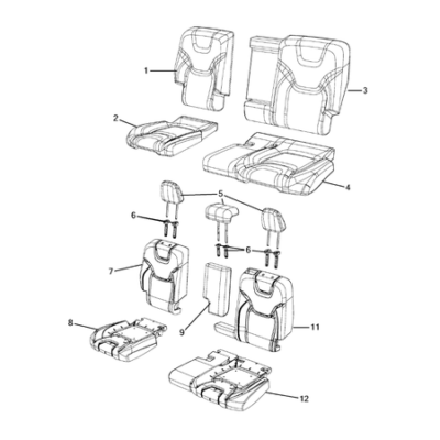 Jeep Cherokee 2014-2018 Rear Seats – Second Row Cushion Lining