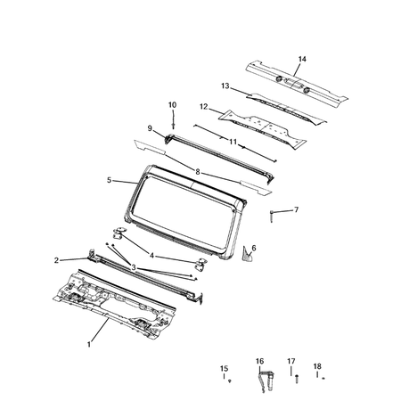 Jeep Wrangler 2018-Present Aperture Panel, Pillar Supports And Cab Back Framing