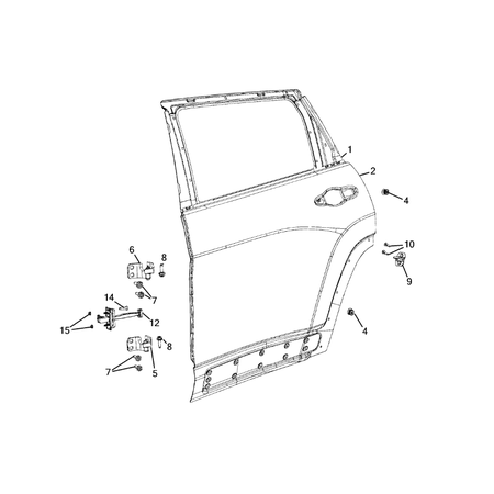 Jeep Cherokee 2014-2018 Rear Door Seal Gasket