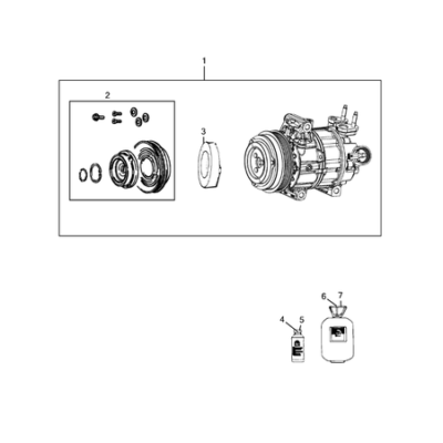 Jeep Wrangler 2018-Present Air Conditioner Compressor And Mounting Coil