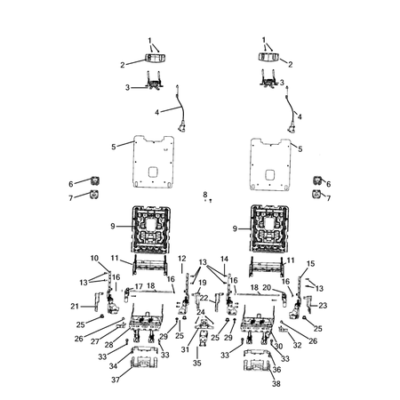 Jeep Grand Cherokee 2021-Present Rear Seats – Third Row Adjusters, Recliners, Shields And Risers Lever