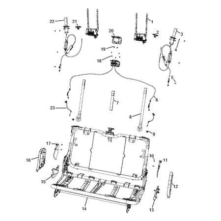 Jeep Wrangler 2018-Present Rear Seats – Second Row Adjusters, Recliners, Shields And Risers Clip