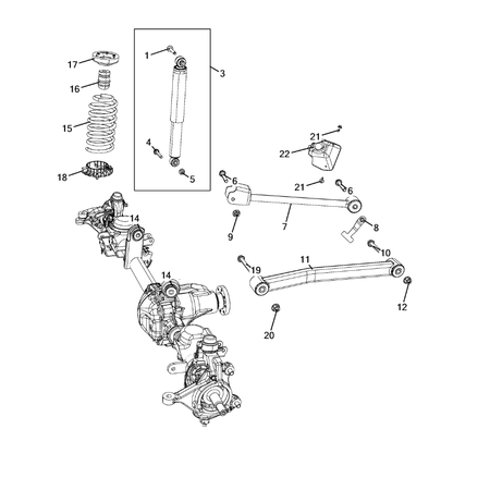 Jeep Wrangler 2018-Present Front Suspension, Strut And Cradle Shock Absorber