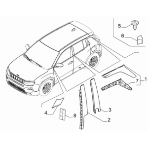 Jeep Avenger 2023-Present Outer Trim Mouldings Moulding