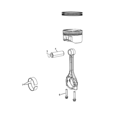 Jeep Grand Cherokee 2021-Present Crankshaft, Piston, Drive Plate, Flywheel, And Damper Connecting Rod