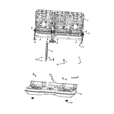 Jeep Grand Cherokee 2021-Present Rear Seats – Second Row Adjusters, Recliners, Shields And Risers Bracket