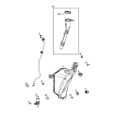 Jeep Wrangler 2018-Present Wiper And Washer System Tank