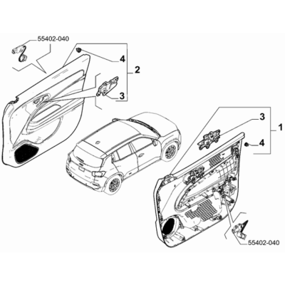 Jeep Avenger 2023-Present Interior Panels For Front Side Doors Handle