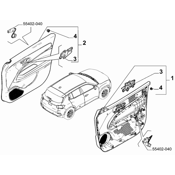 Jeep Avenger 2023-Present Interior Panels For Front Side Doors Pin