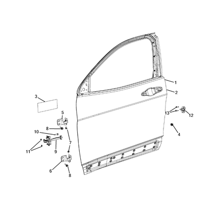 Jeep Cherokee 2014-2018 Front Door Metal Lining