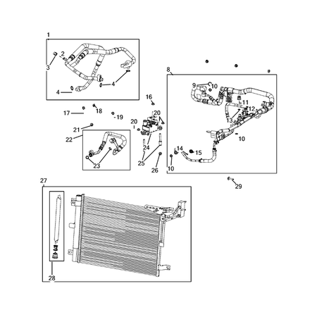 Jeep Wrangler 2018-Present Air Conditioner And Heater Plumbing Pipe