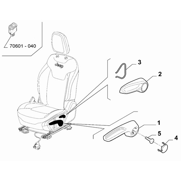 Jeep Renegade 2015-Present Front Seats Clip