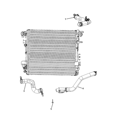 Jeep Wrangler 2018-Present Radiator And Related Parts; Charge Air Cooler Hose