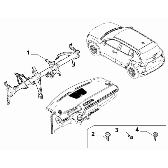 Jeep Avenger 2023-Present Bodyshell,Structure (Front Part) Crossrail