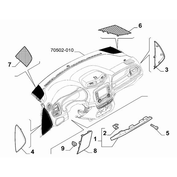 Jeep Renegade 2015-Present Instrument Panel Ornament