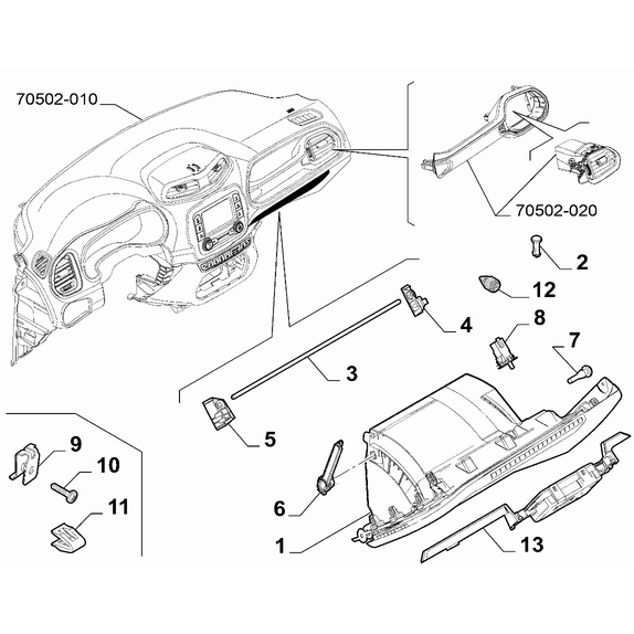 Jeep Renegade 2015-Present Instrument Panel Pin