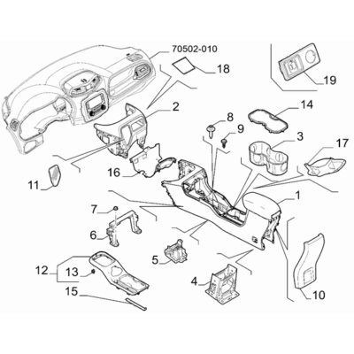 Jeep Renegade 2015-Present Dashboard (Console) Nut