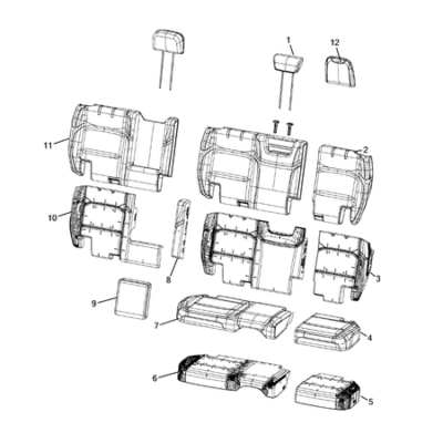 Jeep Wrangler 2018-Present Rear Seats – Second Row Cushion Lining