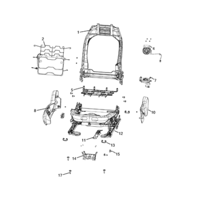 Jeep Compass 2017-Present Front Seats – Adjusters, Recliners, Shields And Risers Covering