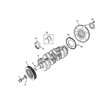 Jeep Cherokee 2014-2018 Crankshaft, Piston, Drive Plate, Flywheel, And Damper Bearing