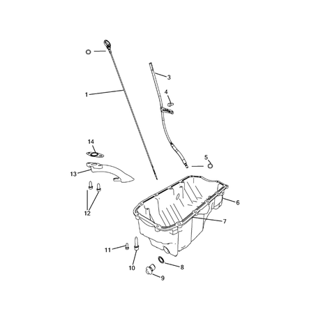 Jeep Cherokee 2014-2018 Engine Oiling, Oil Pan And Indicator (Dipstick) Screw