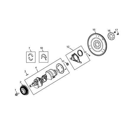 Jeep Grand Cherokee 2011-2020 Crankshaft, Piston, Drive Plate, Flywheel, And Damper Plate