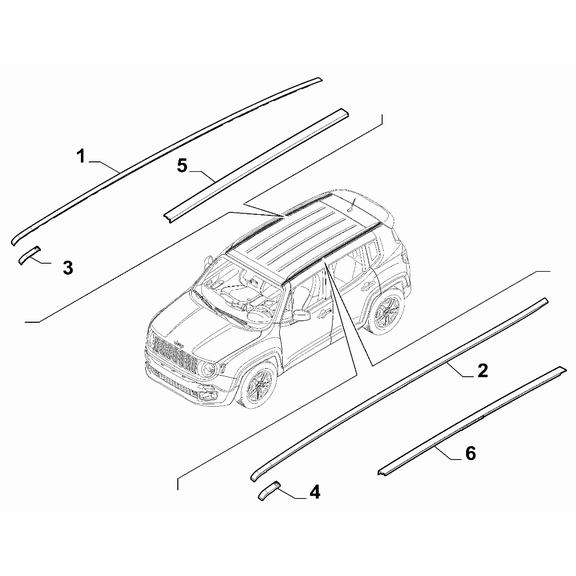Jeep Renegade 2015-Present Outer Trim Mouldings Moulding