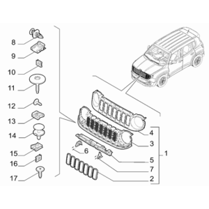 Jeep Renegade 2015-Present Radiator Grill Radiator Grill