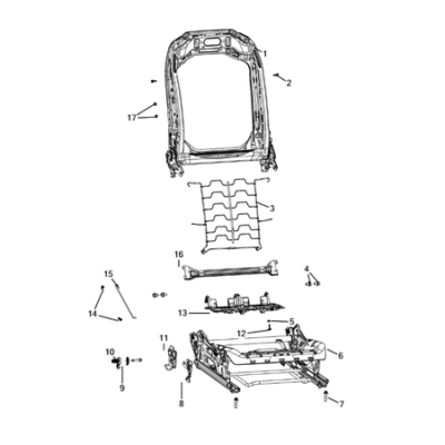 Jeep Grand Cherokee 2021-Present Front Seats – Adjusters, Recliners, Shields And Risers Bracket