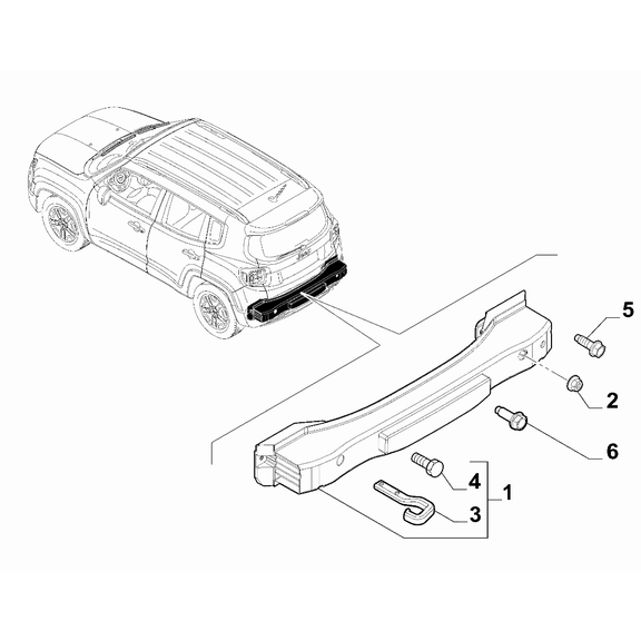 Jeep Renegade 2015-Present Bodyshell,Structure (Rear Part) Crossrail