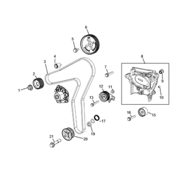 Jeep Cherokee 2014-2018 Timing Belt/Chain And Cover And Balance Shaft Adjustable Tightener