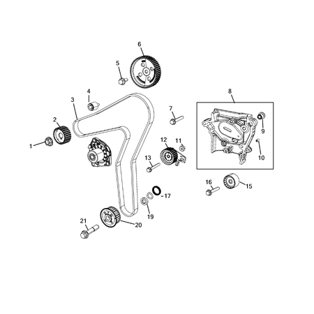 Jeep Cherokee 2014-2018 Timing Belt/Chain And Cover And Balance Shaft Screw