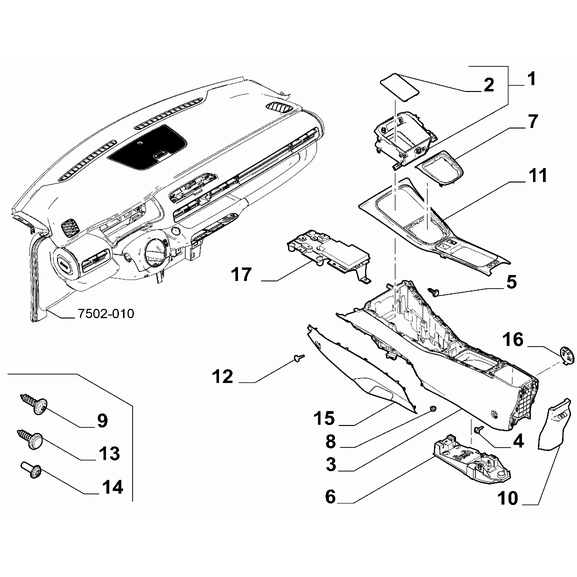 Jeep Avenger 2023-Present Dashboard (Console) Utility Holder