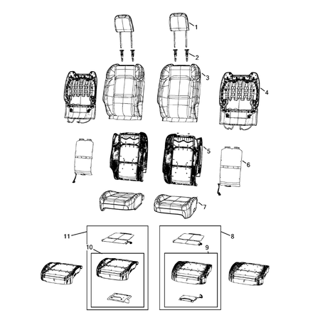 Jeep Wrangler 2018-Present Front Seats – First Row Cushion Lining