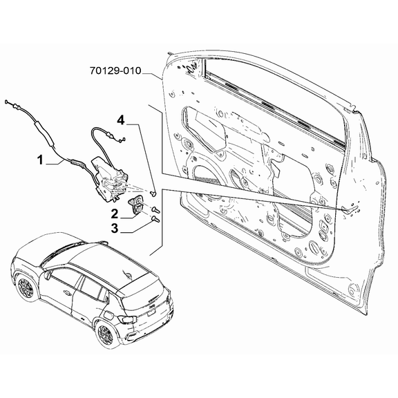 Jeep Avenger 2023-Present Side Front Doors Lock