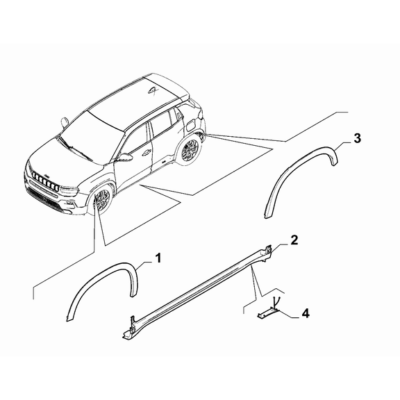 Jeep Avenger 2023-Present Outer Trim Mouldings Moulding