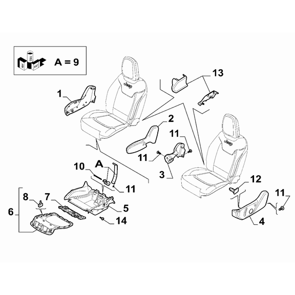 Jeep Renegade 2015-Present Front Seats Covering