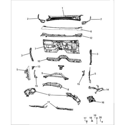 Jeep Grand Cherokee 2021-Present Cowl And Dash Panel Panel