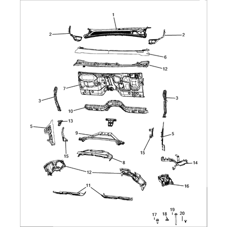 Jeep Grand Cherokee 2021-Present Cowl And Dash Panel Sleeve