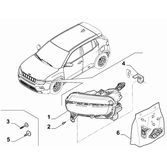 Jeep Avenger 2023-Present Outer Lighting Screw